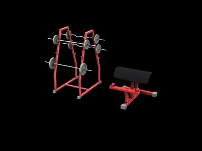 Gym Machine Objects Low-poly 3D model