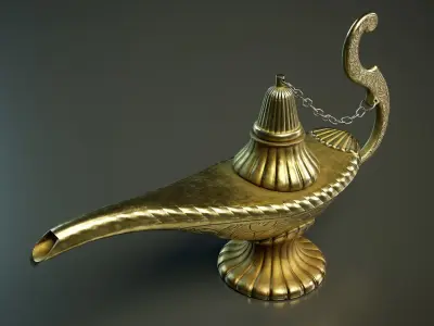 Genie Lamp PBR Low-poly 3D model
