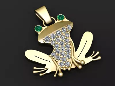 Emerald Frog Pendant  3D print model