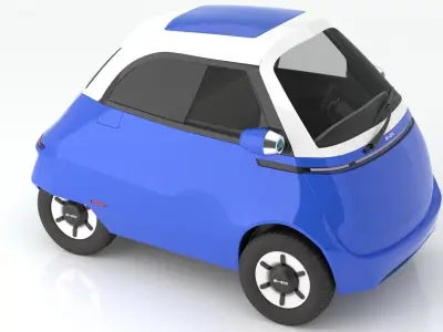 Microlino electric scooter car Blue 3D model