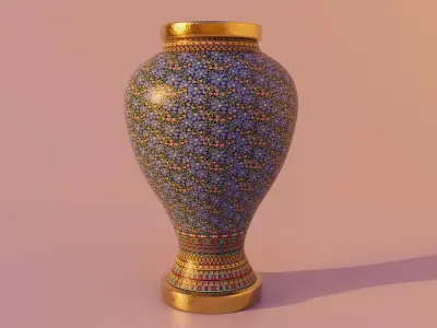 Medieval Flower Vase 3 Low-poly 3D model
