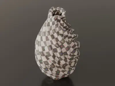 Wooden Spiral Vase  High Quality 3D Model Low-poly 3D model