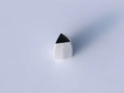 Vase curved tipping triangle with distorted grid plates 3D print model