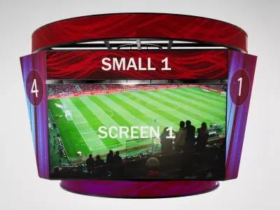 Jumbotron scoreboard hexagon Low-poly 3D model