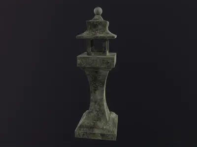 Japanese Stone Lantern 3D Model Low-poly 3D model