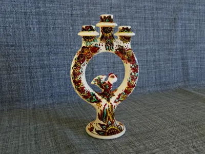 Ceramic Candlestick Low-poly 3D model