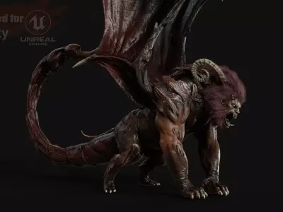 Manticore Low-poly 3D model