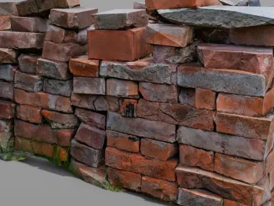 Bricks 3D Model  Low-poly 3D model
