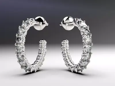 Eternity earrings plus 3 stud lock types 3D print model