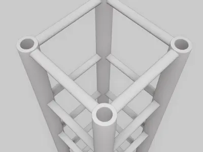 Steel Square Truss 1 Low-poly 3D model