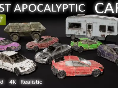 Post Apocalyptic Cars Unreal Engine  3D model