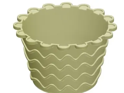 Plastic Decor Pot 3D model