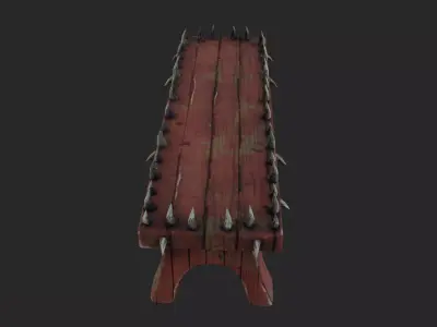 Stylized Spike Studded Bench Low-poly 3D model