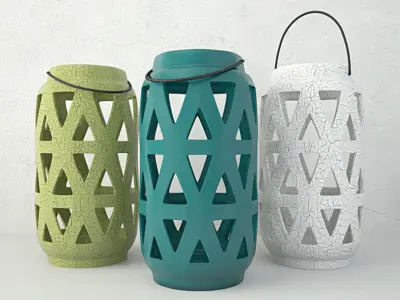 Lantern Candleholder Set 3D model