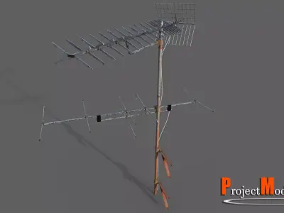 Antenna-Version001 tv antenna Free low-poly 3D model