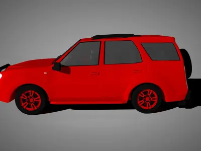 Car 3d model with rig SUV 3D model