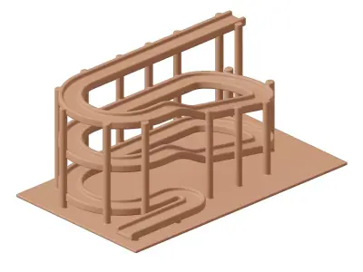 Plastic Premium Mountain Road Toy 3D model