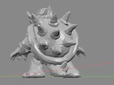 bowser lowpoly nintendo mario bros 3D print model