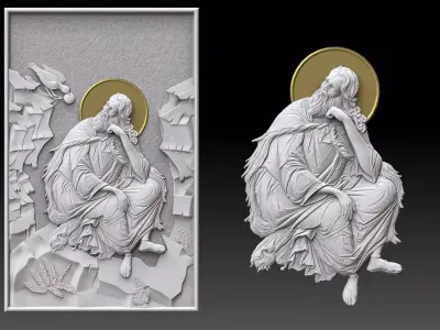 Saint Elijah the Prophet  Relief CNC  3D print model