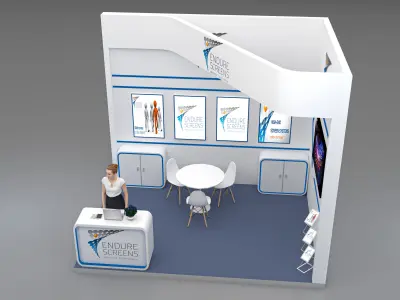 booth 3x4 open 3 side  3D model 3D model