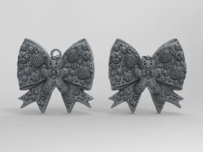 christmas tree decor stawberry ribbon  3D print model