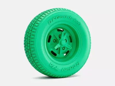 15x8 Kidney Bean Wheel BFGoodrich Radial Tire 3D print model