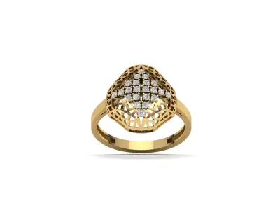 STL 3DM Women Ring Womens Ring Diamonds With Stone Model 3D print model