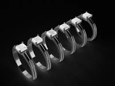 Women solitaire ring 3dm stl render detail 3D print model buy