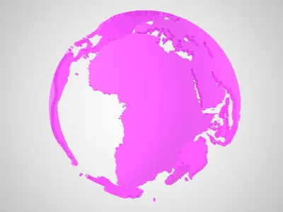 Globe Shell Pink 3D model