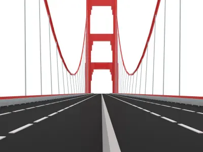 Bridge GG Stylized lowpoly Low-poly 3D model