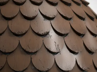 Roof Tile Materials 12- By 3 color Pbr By Sbsar 4k 3D model