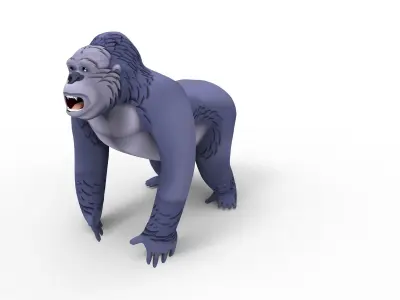 Cartoon gorilla Rigged 3D Models Low-poly 3D model