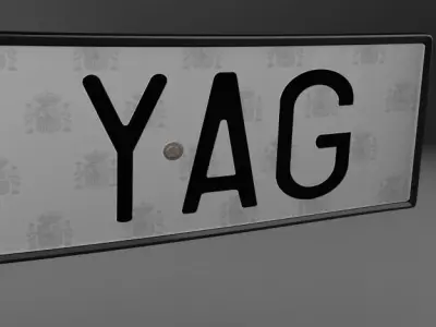License plate 3D model