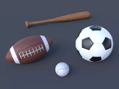 Sports Balls Collection 3D model