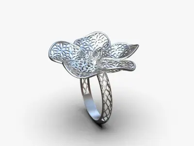 Light floral ring 3D print model