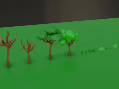 NATURE PACK LOW POLY  Low-poly 3D model