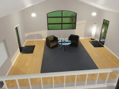 Studio house with loft and environment 2024 3D model