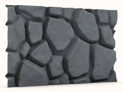 Rugged Granite Wall Modular Asset 3D model