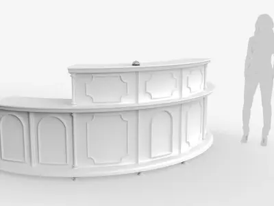 Luxury Reception Counter Desk 5 3D model