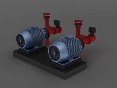 Engine motor Pulverizer air pump mechanical equipment 3D model