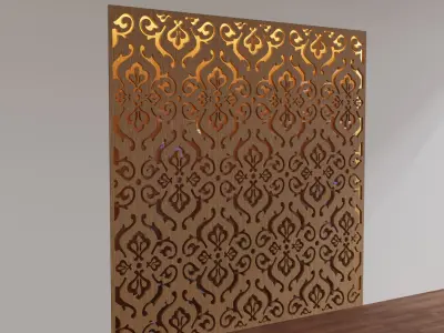 Decorative Wooden Wall Model 11 Low-poly 3D model