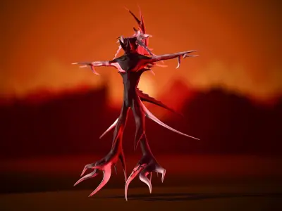 Spore Warrior Alien Character Free low-poly 3D model