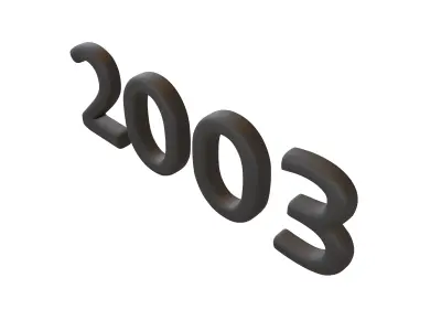 Year Number 2003 v1 001 Low-poly 3D model