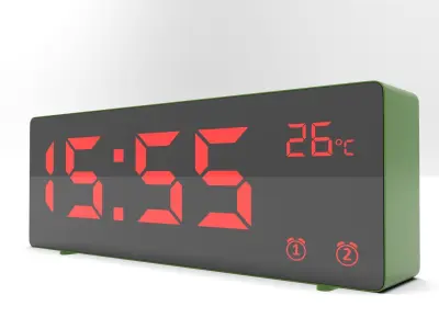 CLOCK GREEN RED Low-poly 3D model