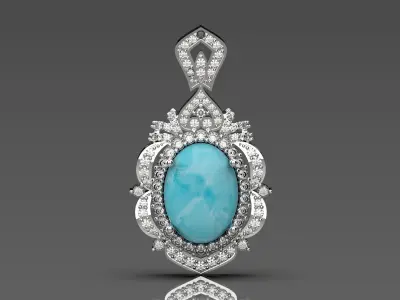 luxury diamond pendant jp0099 3D print model