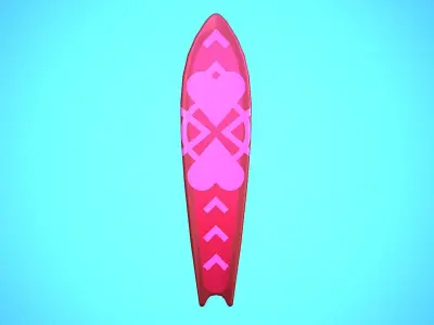 SURF BOARD 06 CARTOON STYLIZED Low-poly 3D model
