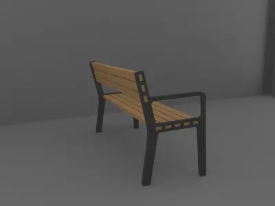 Bench Free low-poly 3D model get