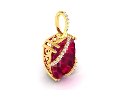 Women Oval Pendants 3dm STL OBJ FBX Render Details 3D print model