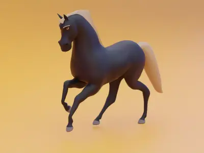 Horse character  Low-poly 3D model