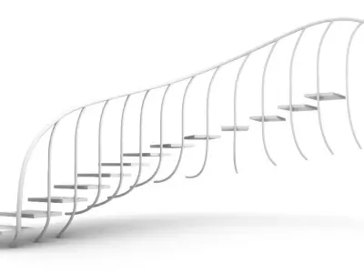 Curved stairs modern design Free 3D model